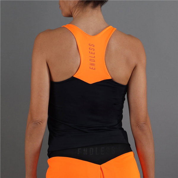 T-SHIRT DIAMANT - NOIR ORANGE