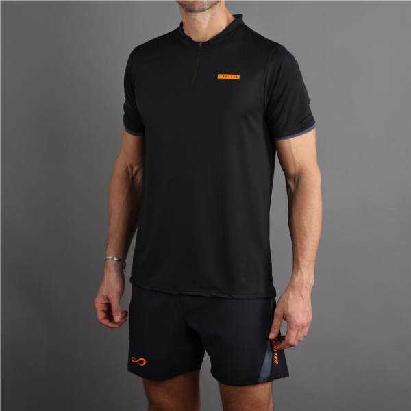 POLO SHIRT BRAVERY - NOIR ORANGE