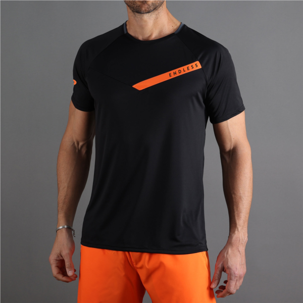 T-SHIRT TRACER - NOIR ORANGE