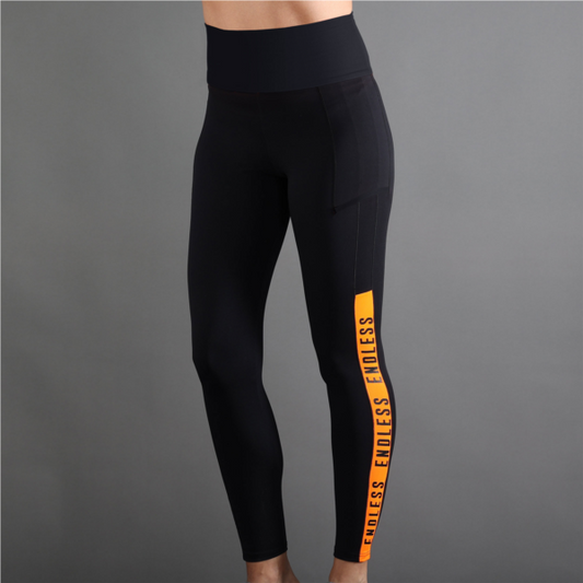 LEGGINGS SYNCRO - NOIR ORANGE