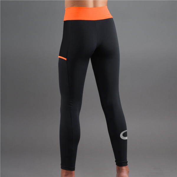 LEGGINGS CROSS POCKET KIDS - NOIR ORANGE